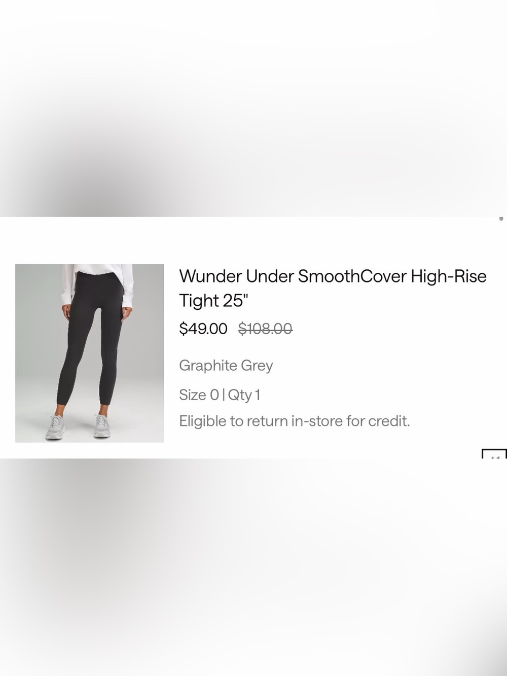 NWOT lululemon athletica High-Rise SmoothCover Tights in Graphite